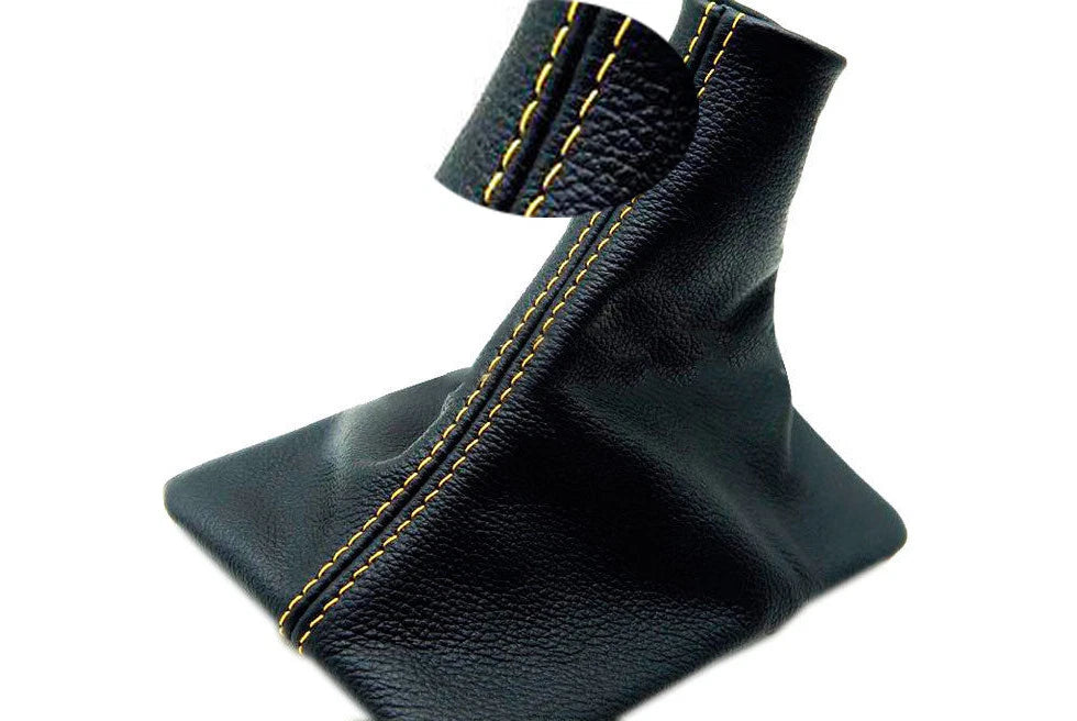 Shift Boot Cover for Ford Mustang (2005–2009) Yellow Stitch PVC Leather
