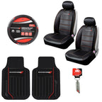 Set of 6 Dodge Elite Logo Seat Covers, Floor Mats, Steering Wheel Cover