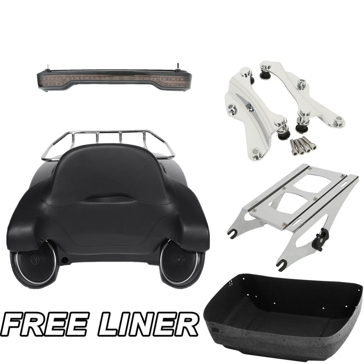 Trunk Pad Light Rack Speakers Docking Kit for Harley Touring (2014–2023)
