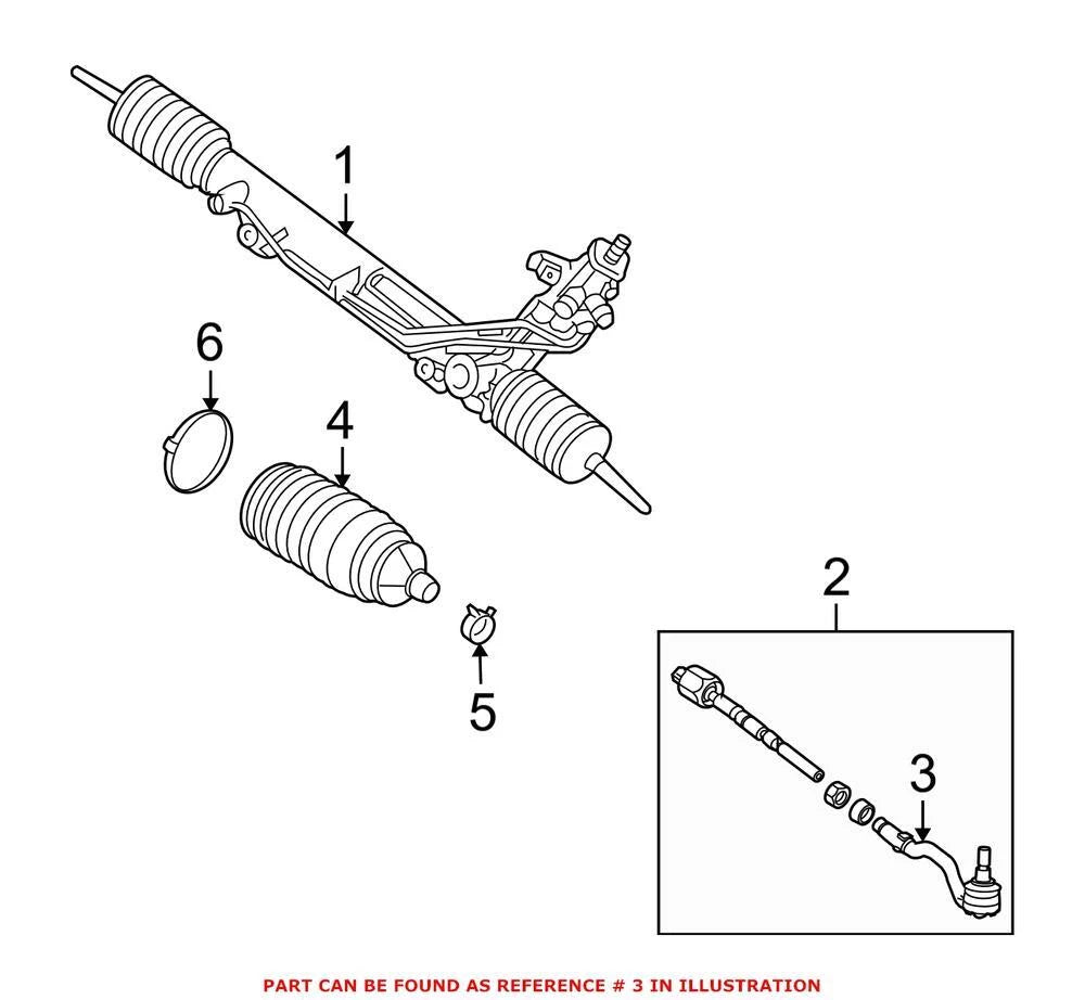 Genuine OEM Outer Steering Tie Rod End 32106793497 for BMW