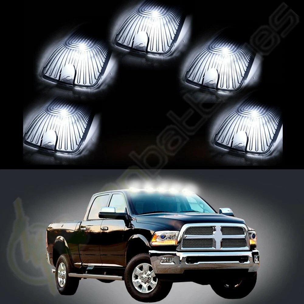 5x Smoke Roof Clearance Light Cab Marker Cover T10 Bulb for Chevrolet C/K