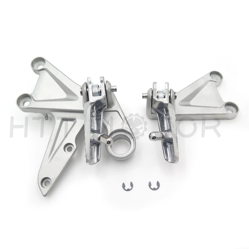 Silver Front Foot Pegs Footrest Bracket Mount for Honda CBR1000RR (2008–2015)