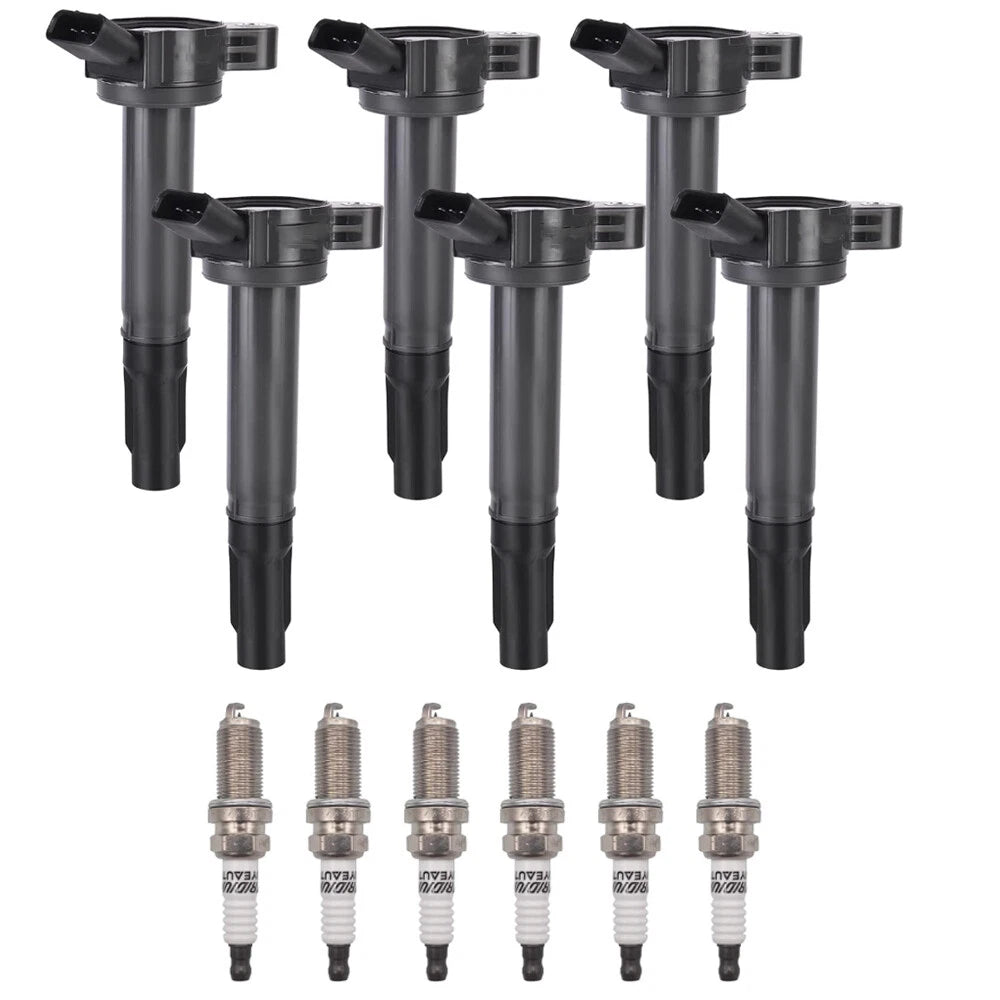 6X Ignition Coil + 6X Spark Plug for Toyota Highlander V6 (2001–2023) 90919-02251