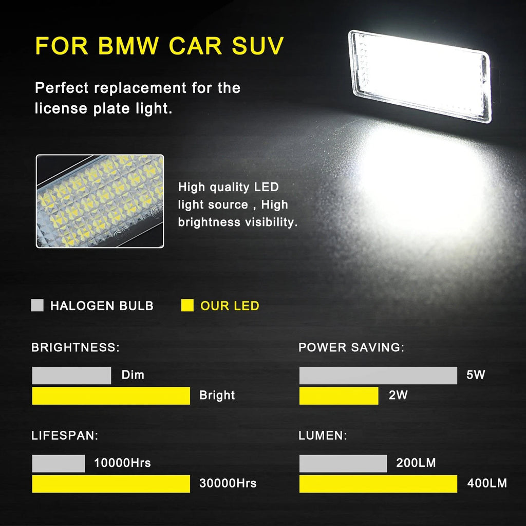 2X Error Free LED License Plate Light Bulbs for BMW E90 E92 E39 E60 E61 M5 E70
