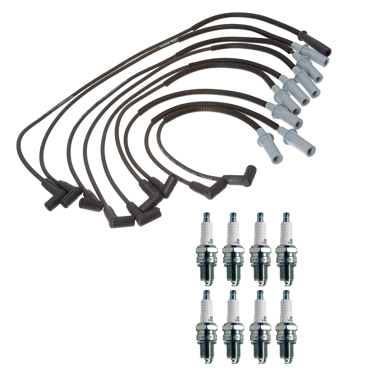 Denso 7mm Wire Set & 8 U-Groove Spark Plug Kit for Dodge 5.9L V8 (1998–2003)