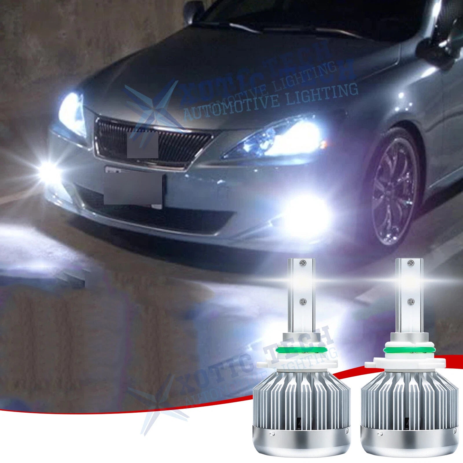 2PC H10 COB LED Fog Light Bulbs for 9145 9140 (12V 6000K White) (Replace)
