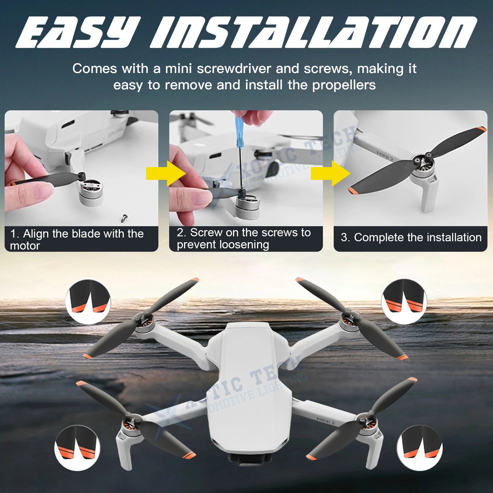 Low-Noise Airscrew Propeller Set for DJI Mavic Mini 2 (2020-2023)