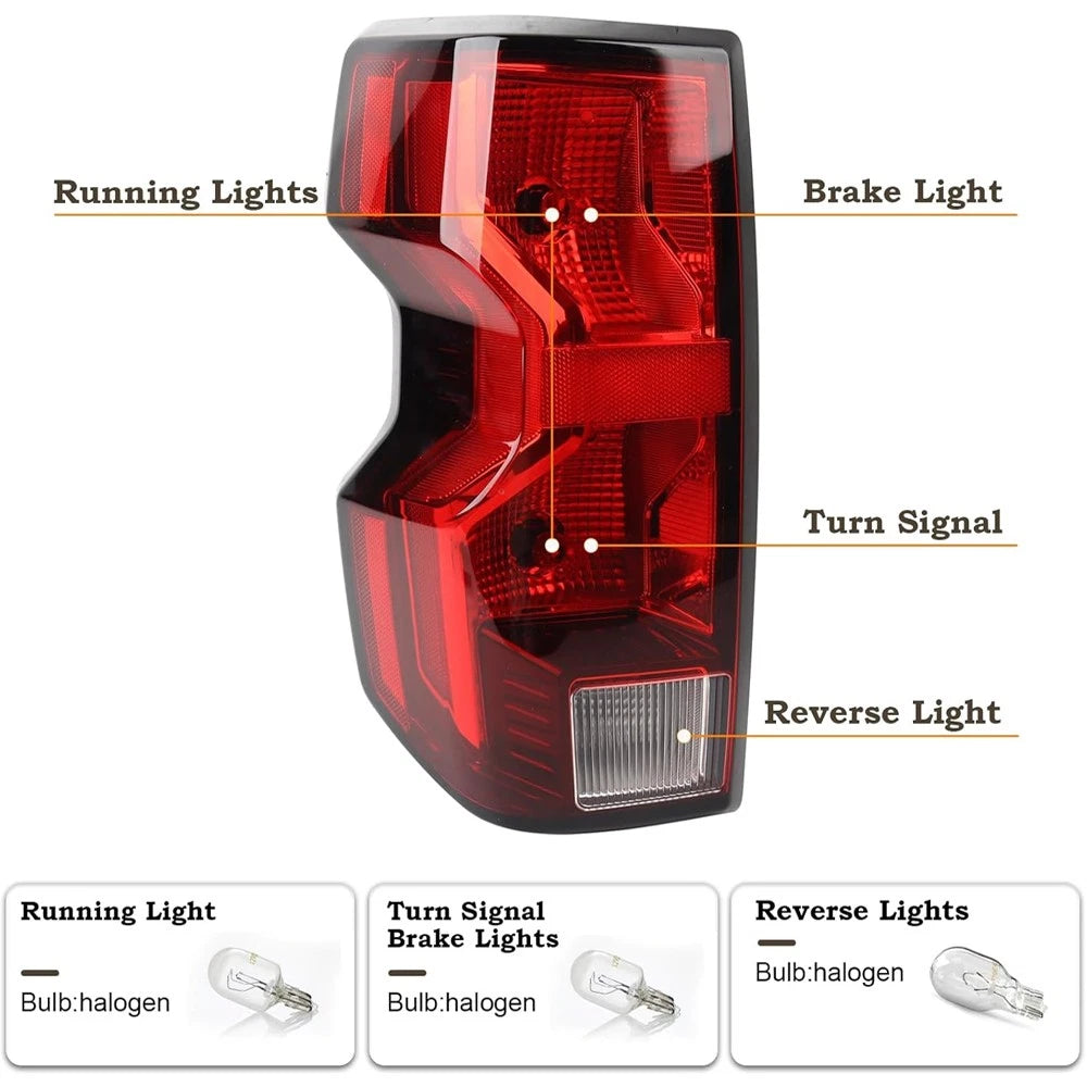 Halogen Tail Lights Set for Chevy Colorado (2023–2024) w/Bulbs