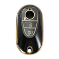 TPU Car Key Case for Mercedes-Benz C Class W206 (2022–2023) - Black Gold Tone