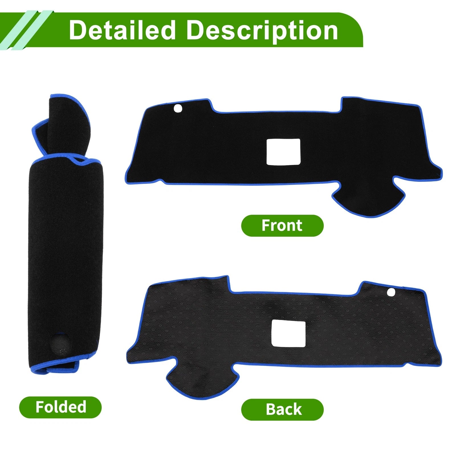 Dashboard Cover for Toyota Aqua (2012–2019) Black Blue 1 Pc