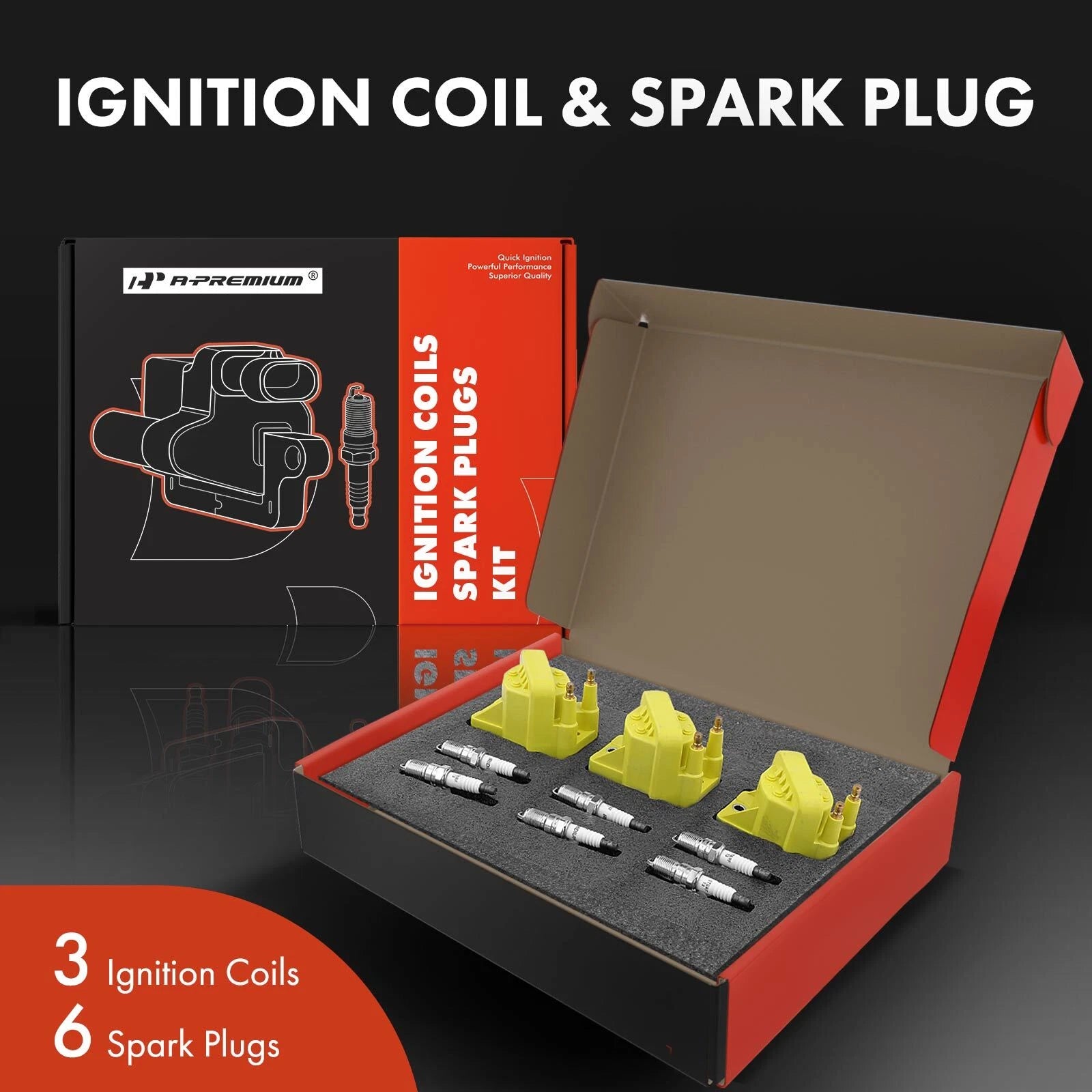 Ignition Coil & Iridium Spark Plug Kit for Chevrolet Pontiac Buick (3)