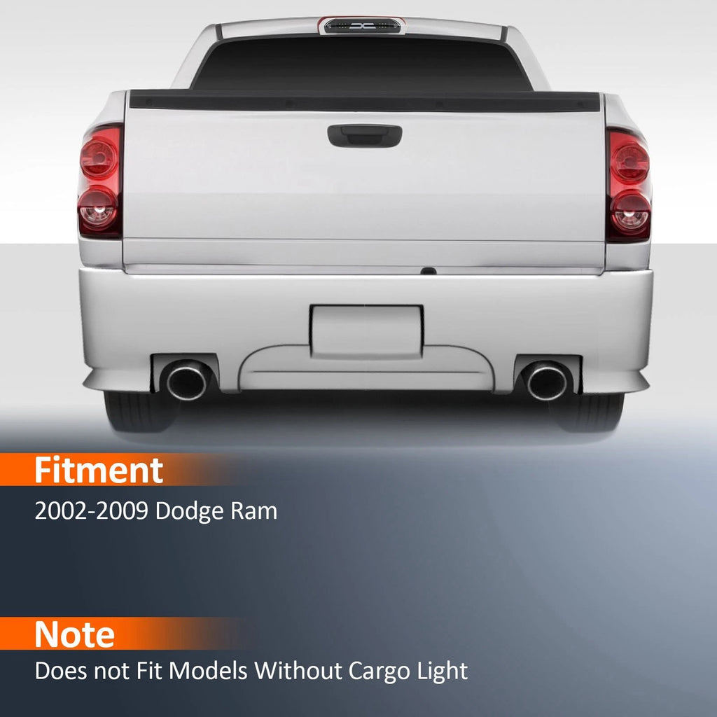 3rd Brake Light for Dodge Ram (2002–2009) 5072594AC, Black Housing Clear Lens