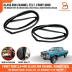 Front Door Glass Window Felt Channel for Nissan Navara D21, Pathfinder (86-97)