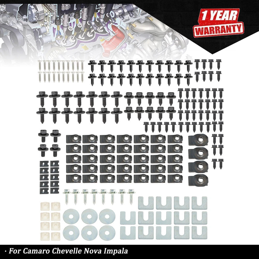 216pc Front End Sheet Metal Hardware Kit for Camaro Chevelle Nova Impala