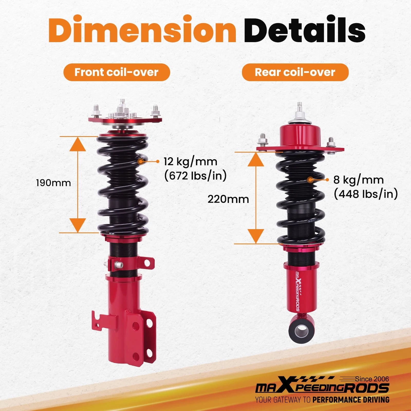 Coilovers Suspension Lowering Kit for Toyota Corolla (2003-2008)