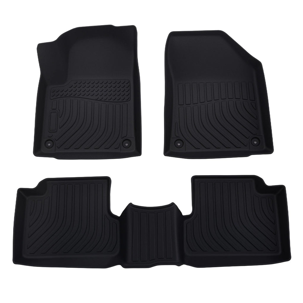 Set of 4 Anti-Slip TPE Black All Weather Floor Mats for Jeep Cherokee (2015–2023)