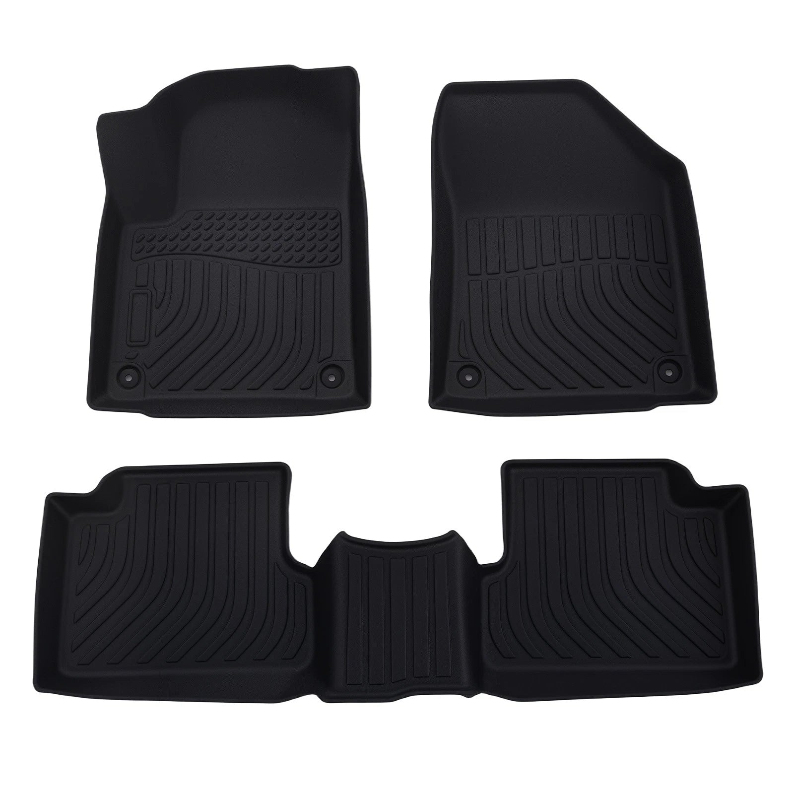 Set of 4 Anti-Slip TPE Black All Weather Floor Mats for Jeep Cherokee (2015–2023)