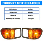 Pair Headlight Bezel Trim for Ford F650 F750 (2000–2015) W/Bulbs