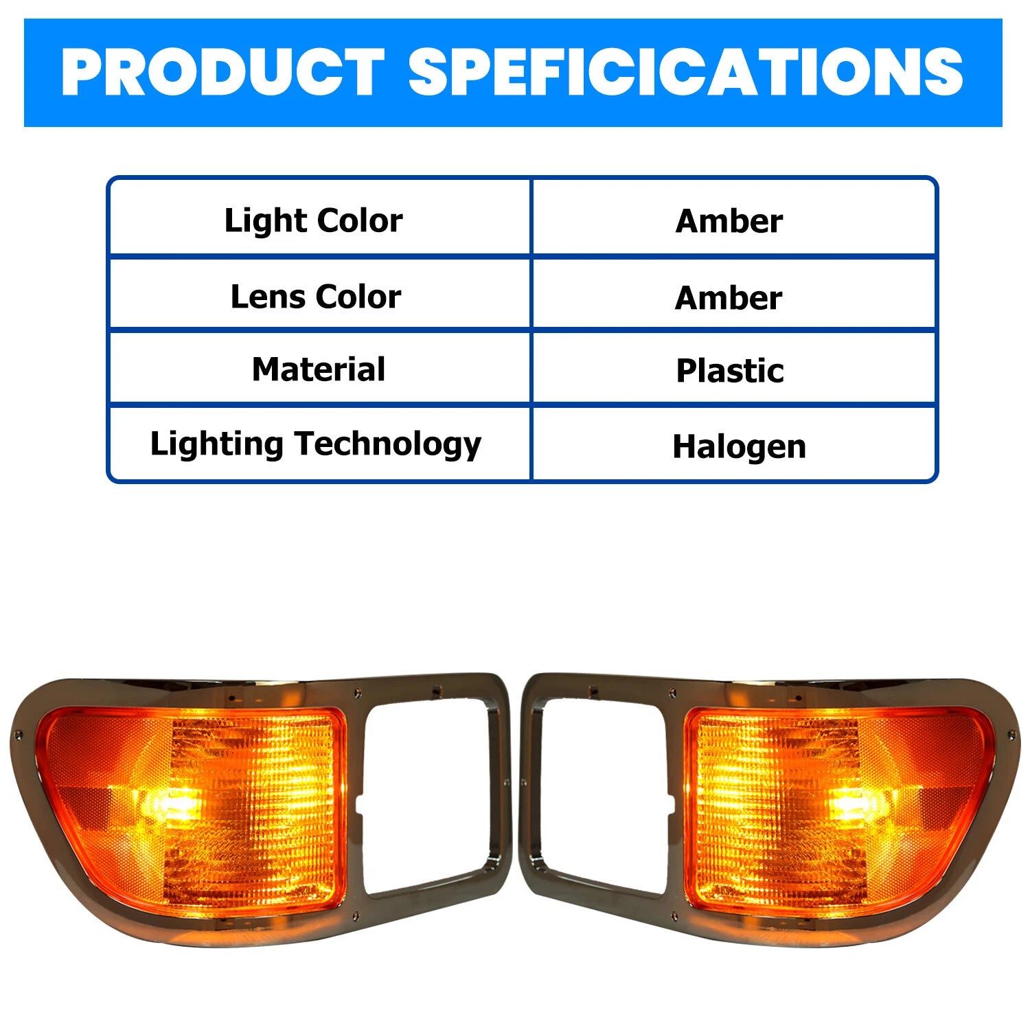 Pair Headlight Bezel Trim for Ford F650 F750 (2000–2015) W/Bulbs