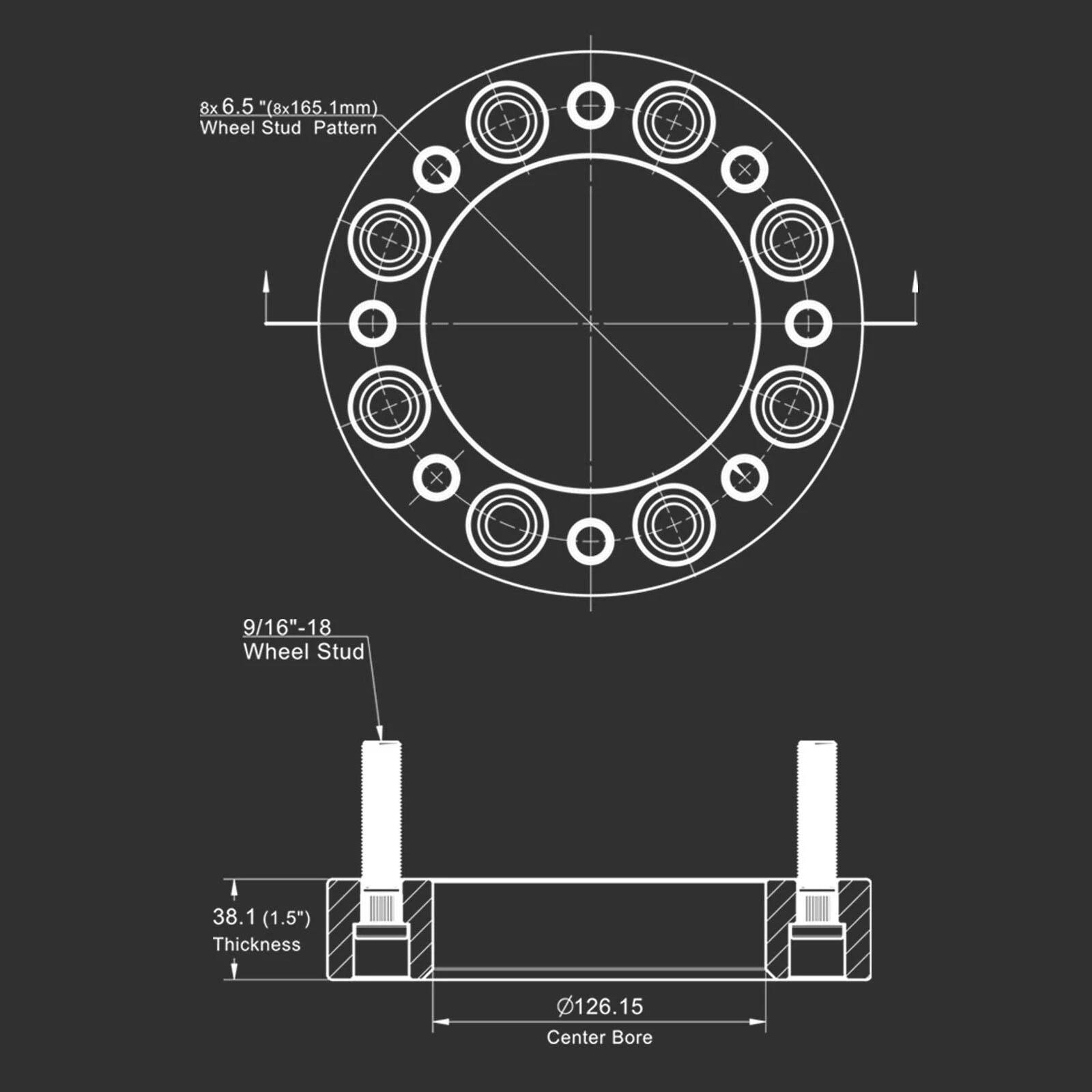 1.5" 8x6.5 Wheel Spacers for Dodge Ram 2500 3500 (1994-2011)
