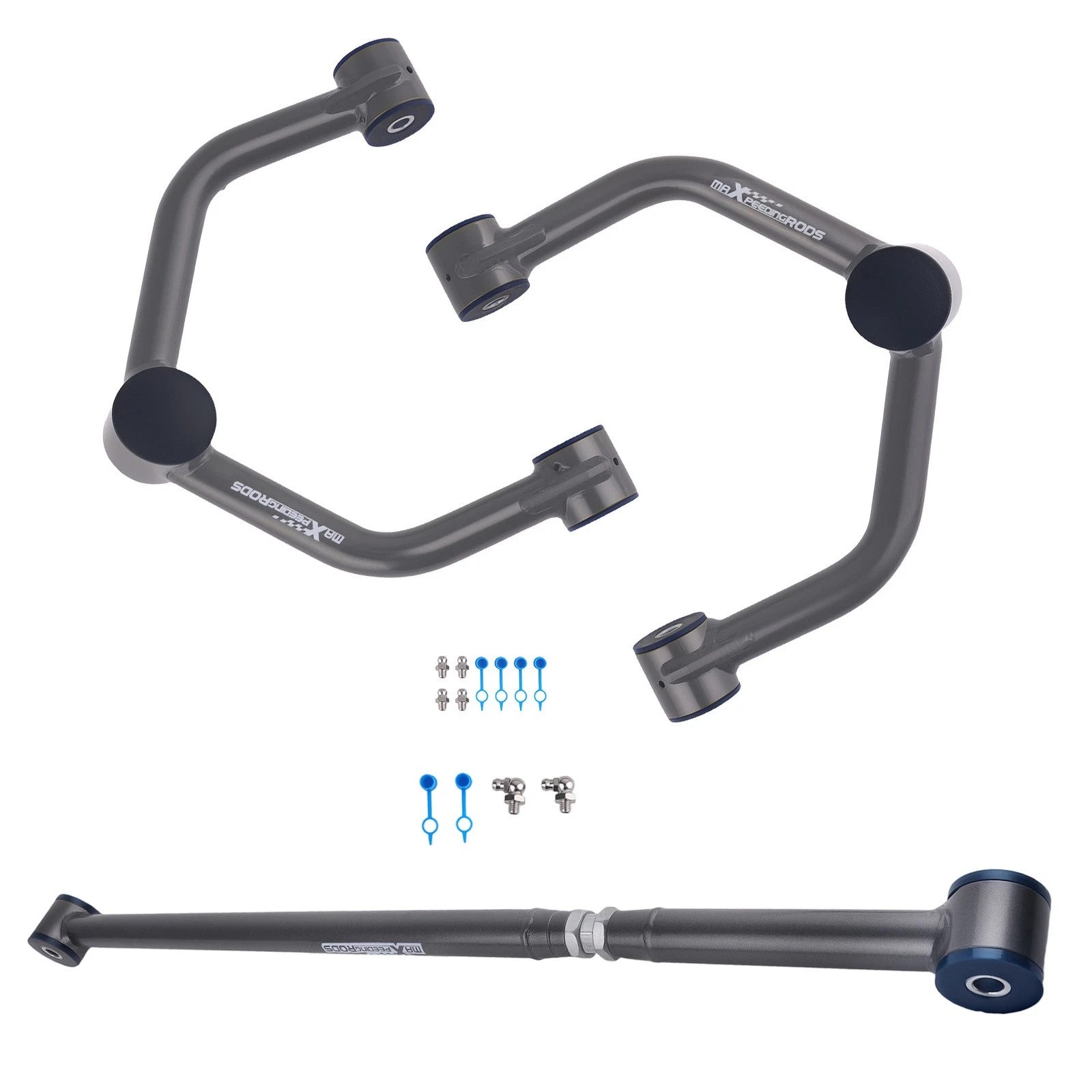Set of 2 Upper Control Arms + Track Bar for Cadillac Escalade (2002–2006) 2WD/4WD