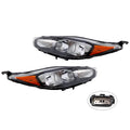 Headlight Pair for Ford Fiesta (2014–2019) - Left + Right - Black