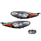 Headlight Pair for Ford Fiesta (2014–2019) - Left + Right - Black
