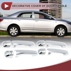 Set of 4 Car Door Handle Covers for Toyota Land Cruiser Prado  Silver Tone