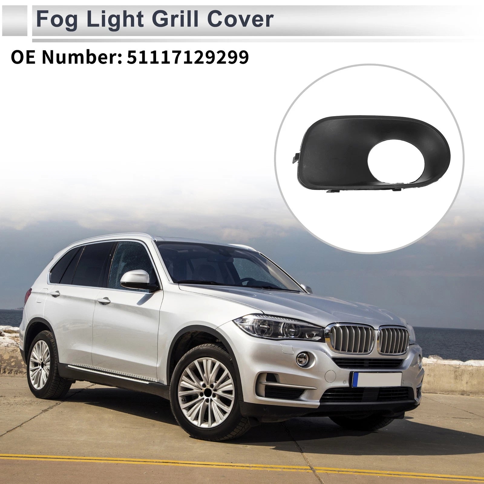 1 Pc Fog Light Grill for BMW X5 (2004–2006) No. 51117129299