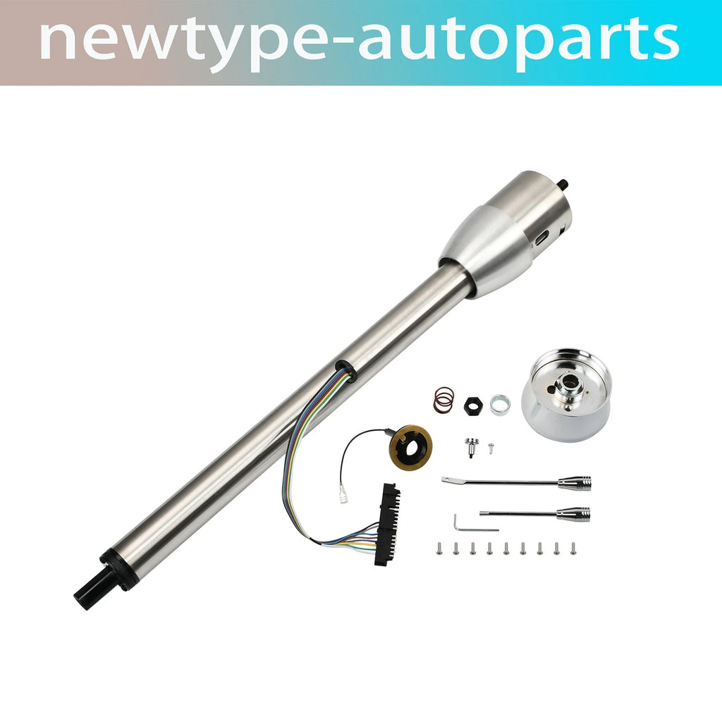 32" Stainless Steel Tilt Manual Steering Column & Adapter for Universal (No Key)