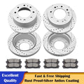 Front and Rear Drilled Rotors for Silverado Sierra 2500 3500 HD (2011–2018)
