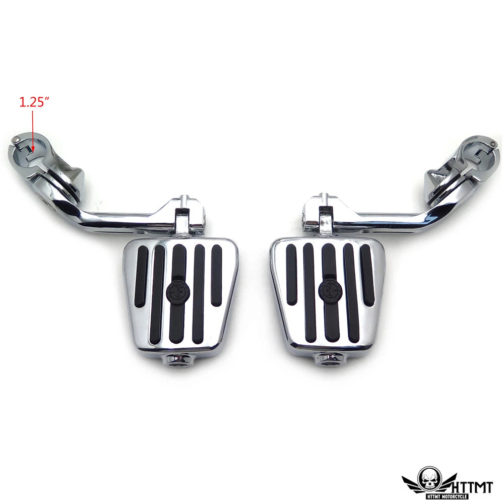 5" Rebelion Skull Highway Foot Peg Kit for Harley Wide Glide, Street Glide