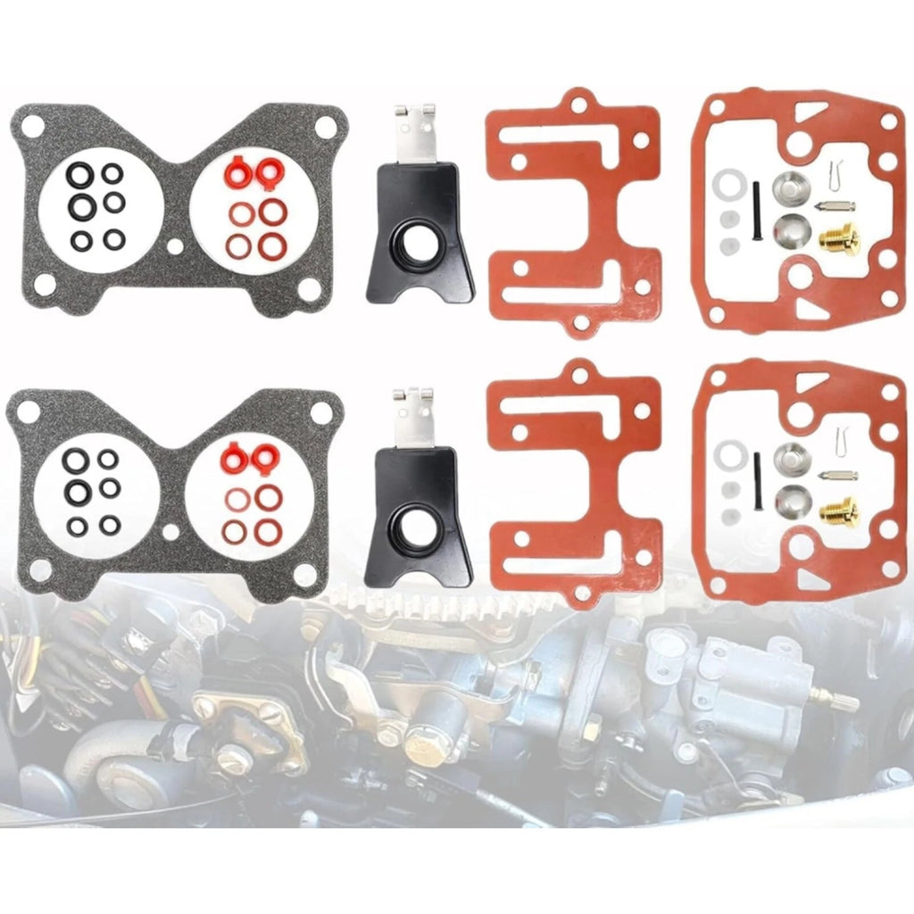 2 Sets Carburetor Kit 439076 for Johnson Evinrude V6 150-235 HP (1990-1999)