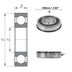 6309NR2RS Deep Groove Ball Bearings for Scooter Skateboard (45x100x25mm)