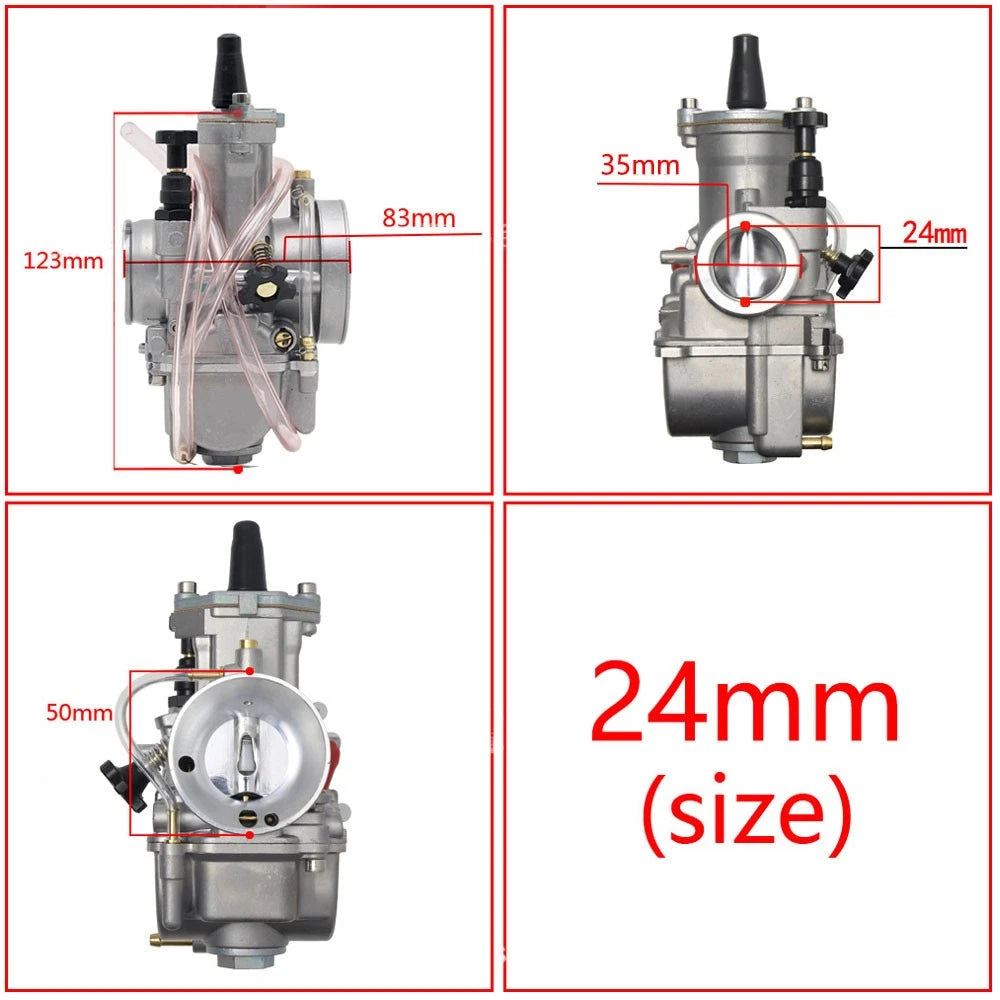 24mm Carburetor for PWK24 Keihin KOSO OKO Dirt Pit Bike ATV Go Kart