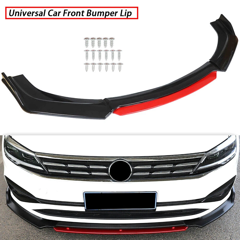 Glossy Front Bumper Lip Spoiler Splitter for Universal Cars (2 Layer)