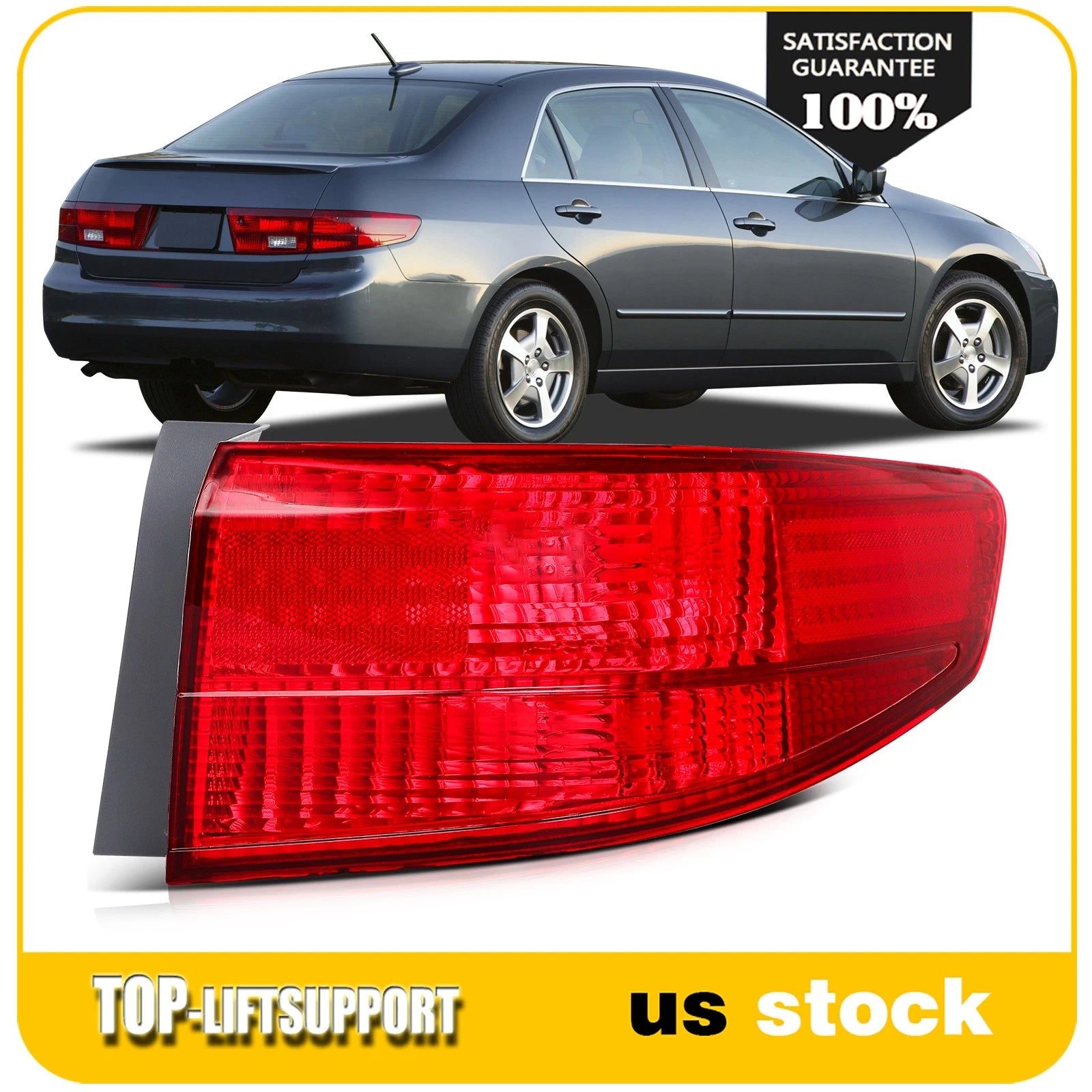 Tail Light Assembly for Honda Accord Sedan (2003–2004) Red Housing Right Side