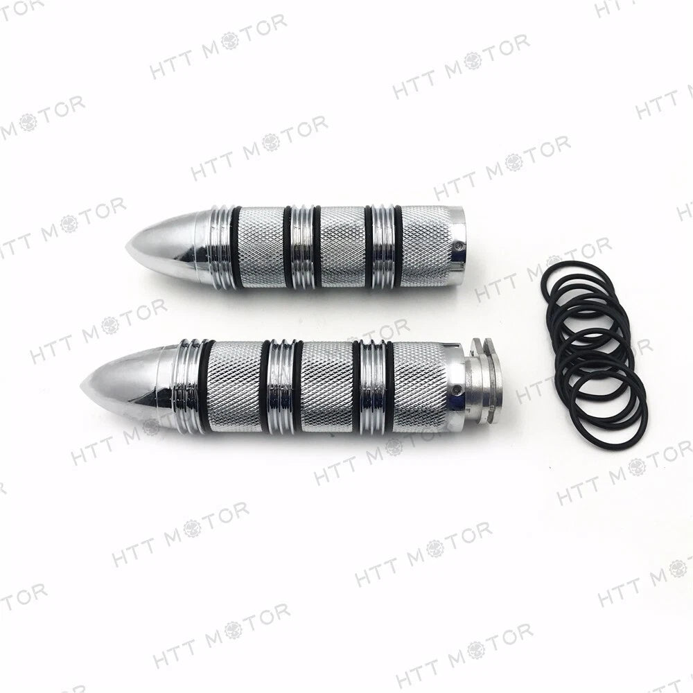 Pair Chrome Aluminum Alloy Handlebar Hand Grips for Harley