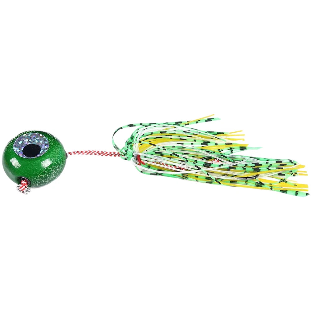 Weighted Glow Lure Round Head with Silicone Skirt for Saltwater Fishing