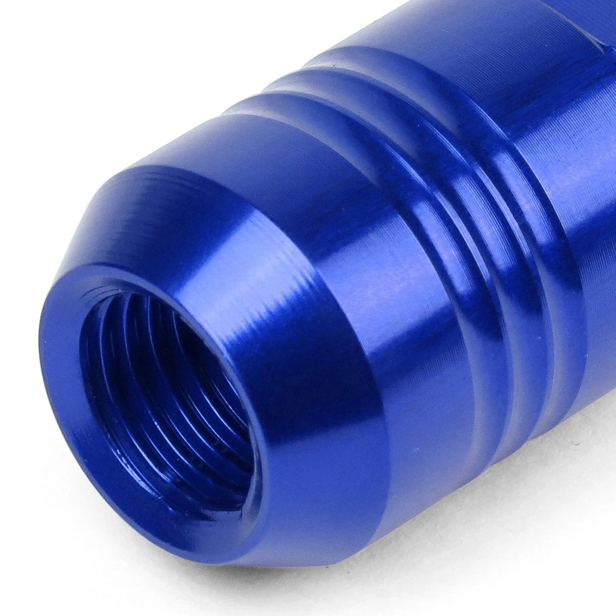 Set of 20 J2 7075 Forged Aluminum M12x1.5 Close-End Lug Nuts with Adapter Blue