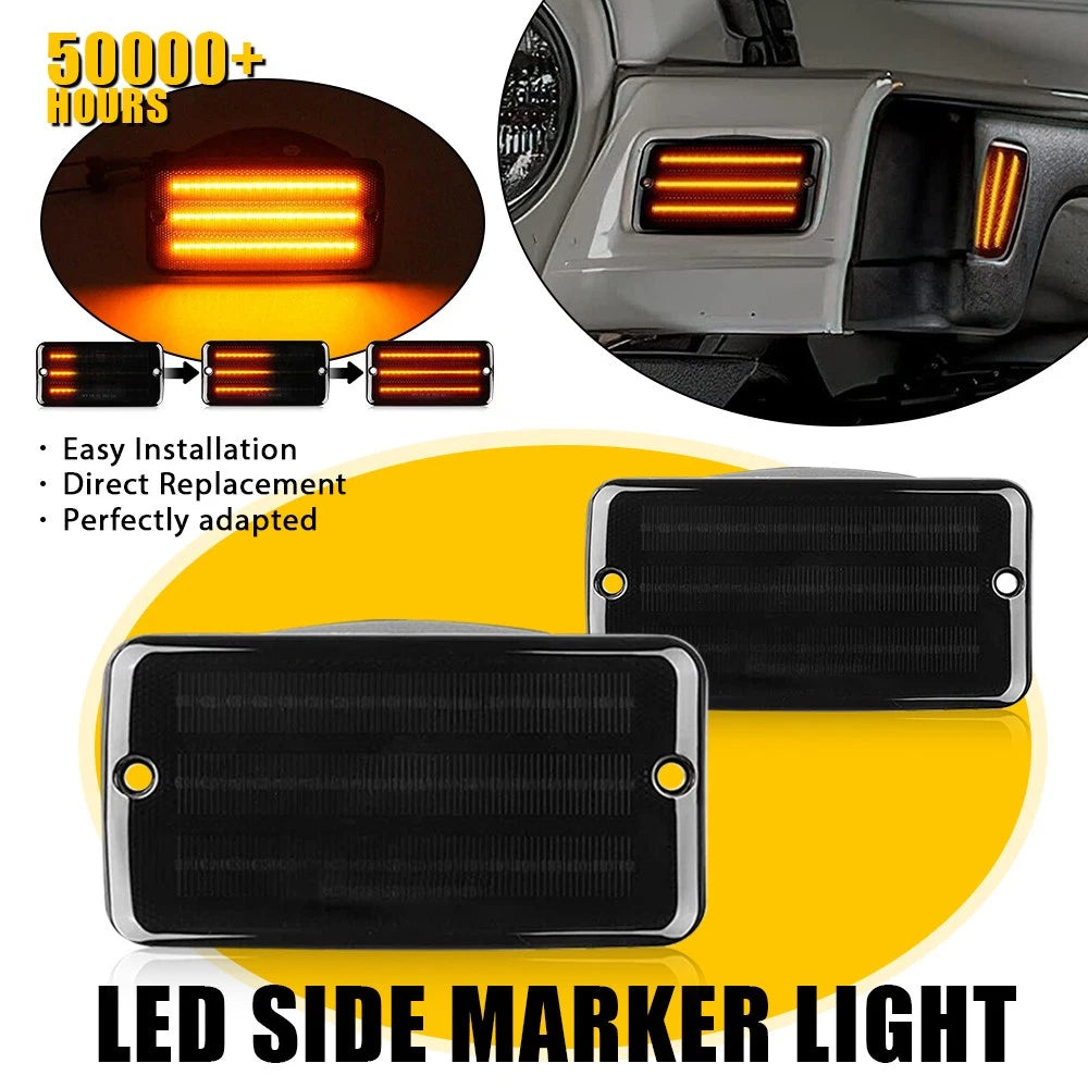 LED Front Fender Side Marker Signal Lights for Jeep Wrangler TJ (1997–2006)