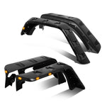 Set of 4 Pocket-Riveted LED Wheel Fender Flares for Jeep Wrangler JK (2007–2018)