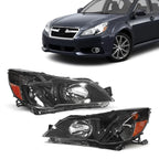 Set of 2 Black Headlights for Subaru Legacy Outback (2013–2014)