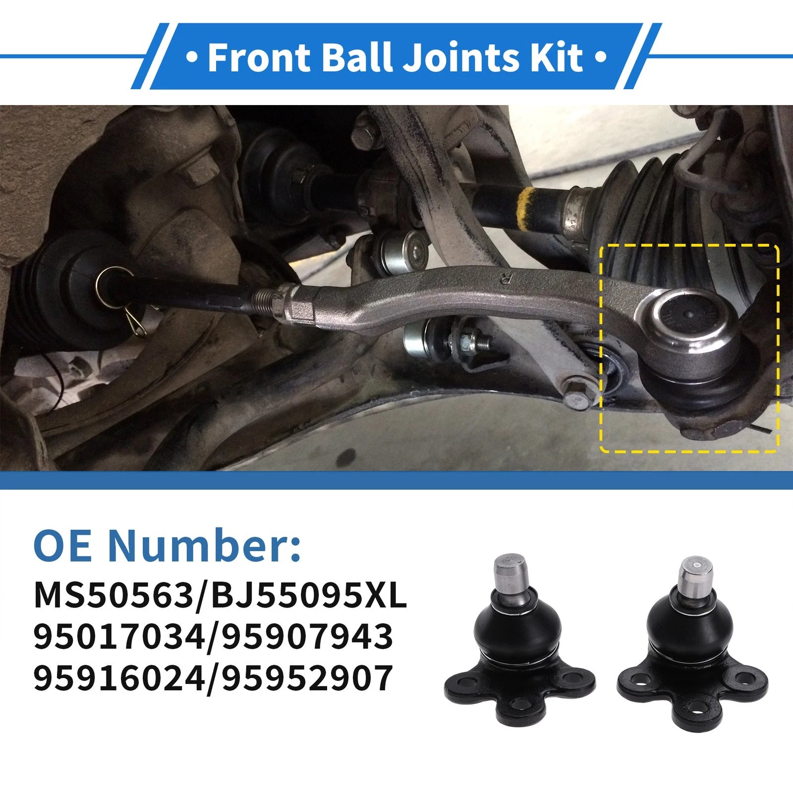 2X Front Upper Ball Joints for Buick Encore (2013–2022) MS50563/BJ55095XL