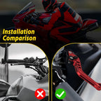 Set of 2 Motorcycle Brake Master Cylinder Reservoir Clutch Levers Red