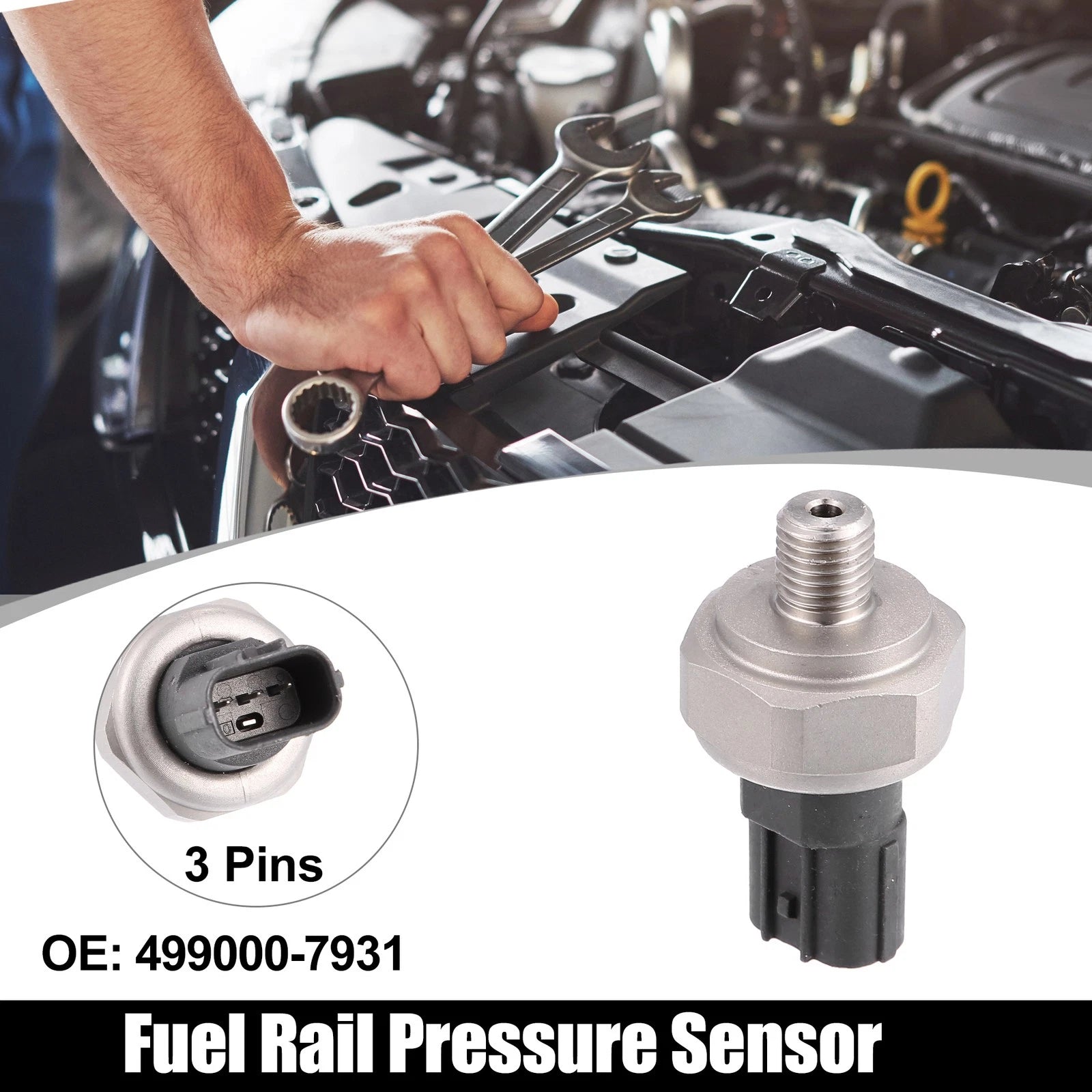 Fuel Rail Pressure Sensor 37260RNAA01 for Honda Odyssey Accord Civic CR-V Pilot (2000–2023)