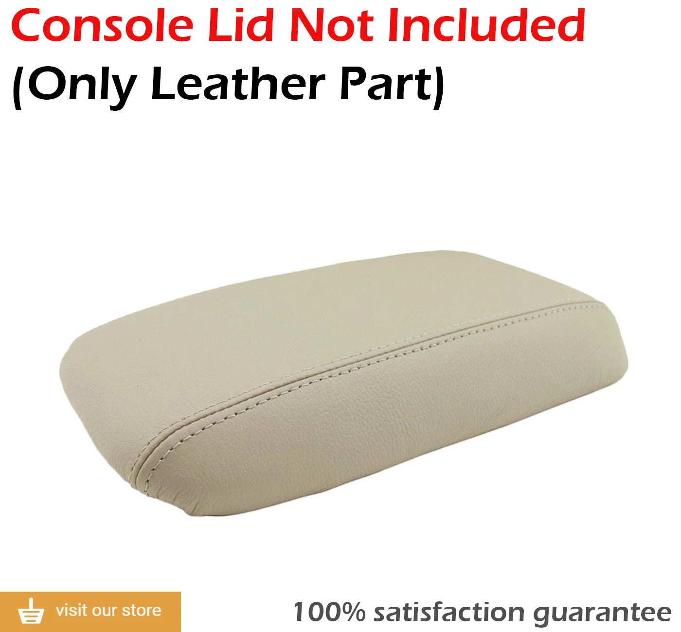 Center Console Armrest Cover for Honda Civic (2012–2015) Beige Leather