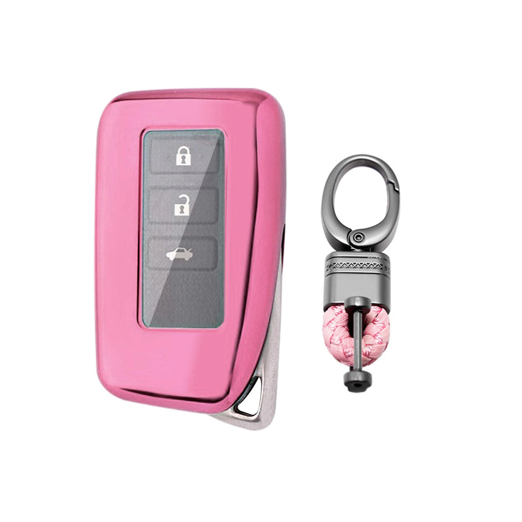 Pink TPU Full Cover Remote Key Fob Holder for Lexus (2015–2024)