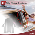6 Pcs Car Door Pillar Window Trim for Toyota Avalon (2001–2004) Silver Tone
