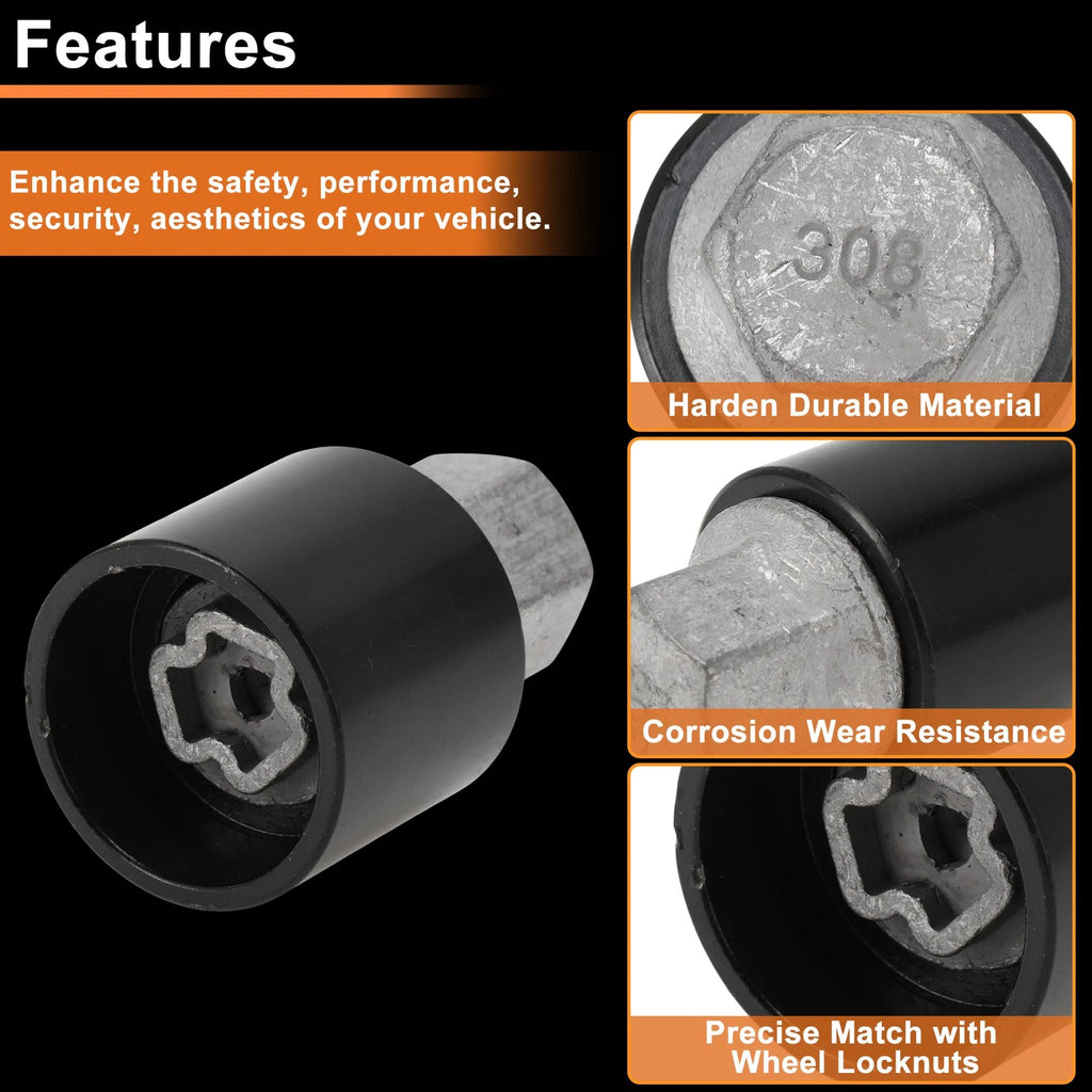 Wheel Lock Lug Nut for Mercedes-Benz (Locking Nut Key Socket Removal Tool)